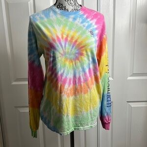 Simply Southern Tie Dye Bright Turtle T Shirt Long Sleeve M